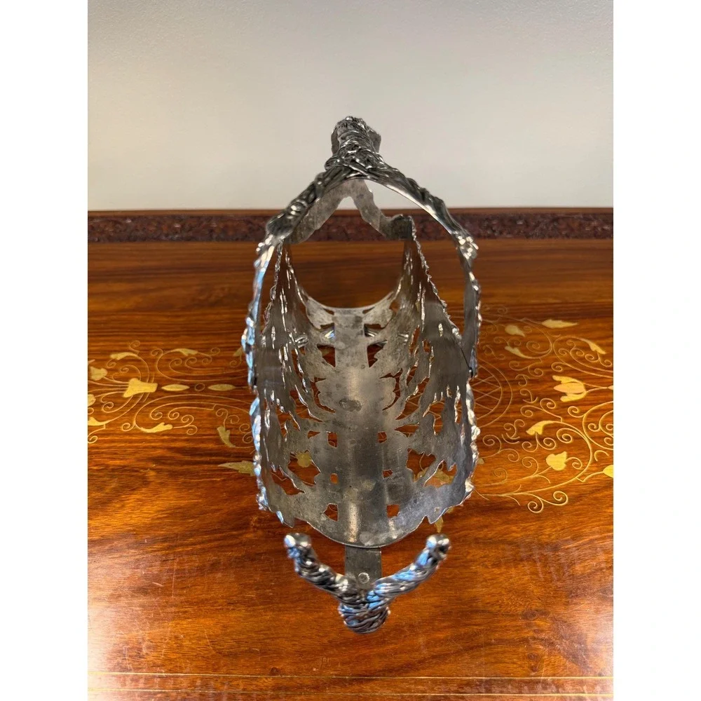 Vintage‎ Silverplate Wine Bottle Holder with Grapevine Design
